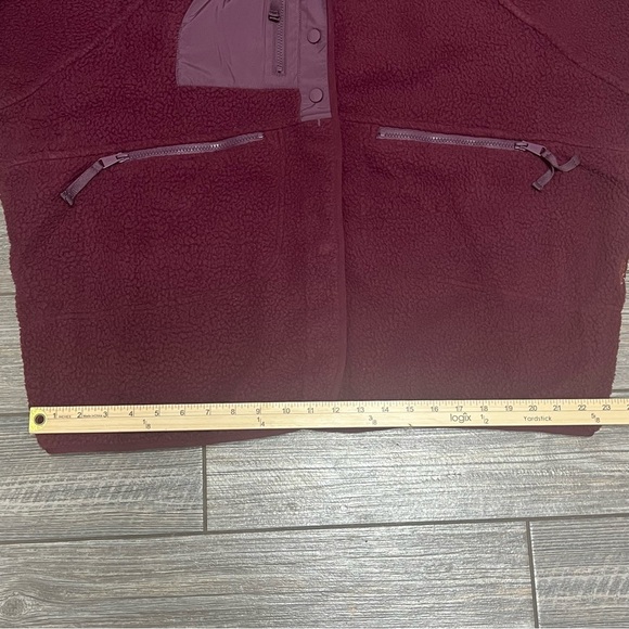 NWT Free People Movement x Hatch Hit The Slopes Fleece Jacket Large Deep Maroon - Picture 10 of 14